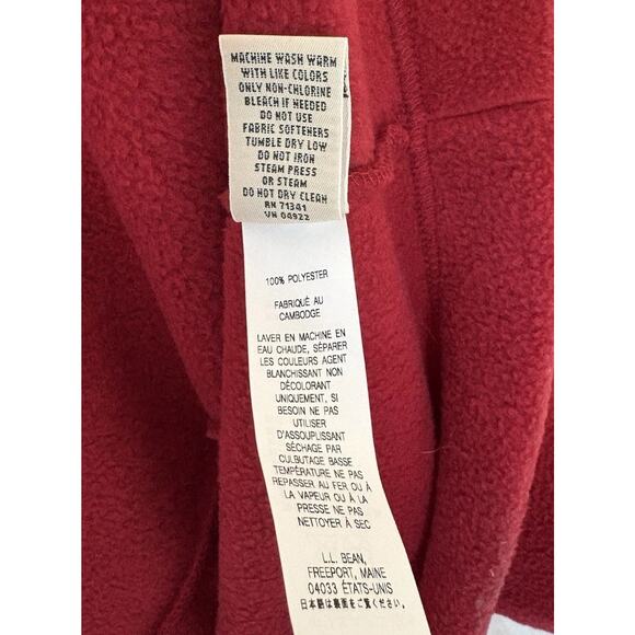 LL.Bean Winter Fleece Belted Robe - Medium - Red Plush Cozy Cabincore Loungewear - Picture 6 of 6